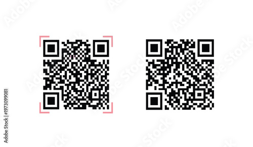 This image displays a set of four distinct quick response codes against a plain white background demonstrating variations in complexity high quality professional detailed