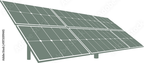Photovoltaic solar panel array close up perspective