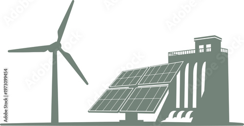 Clean energy production with wind solar and hydroelectric power