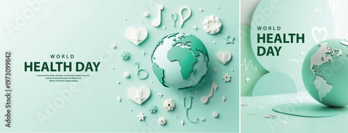 Elegant World health day backgorund, Realistic World health day for social media template