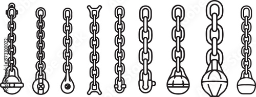 Line art illustration of ballet dancers in various poses and outfits Vector