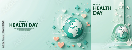 Elegant World health day backgorund, Realistic World health day for social media template