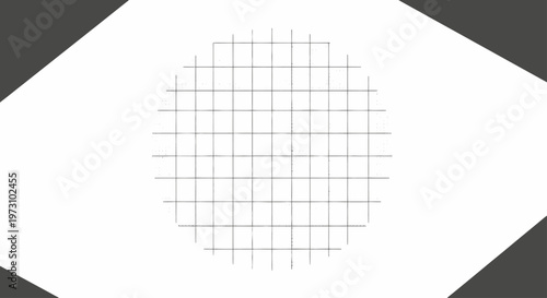 Complex grid pattern with scattered dots within a distorted circular form