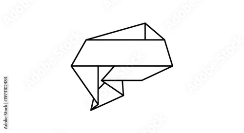 Abstract geometric shape with angular lines and planes, suggesting depth and complexity