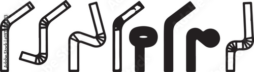 Colorful wireframe pencils and markers set in a minimalistic design Vector