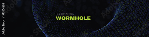 Wormhole data forming futuristic abstract composition
