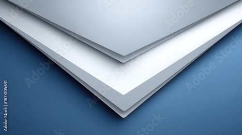 Elegant Layers of Smooth Paper in Various Shades of Gray Over a Soft Blue Background for Creative Design and Minimalist Artistic Projects