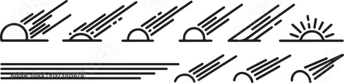Minimalist line art featuring a single line and a series of waves Vector