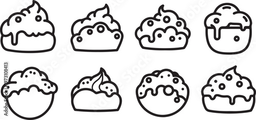 Eight cartoon elephant faces with varied emotions and expressions Vector