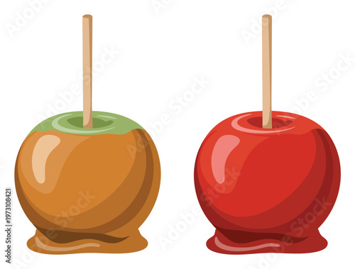 Colorful Candy Apple Vector Illustration