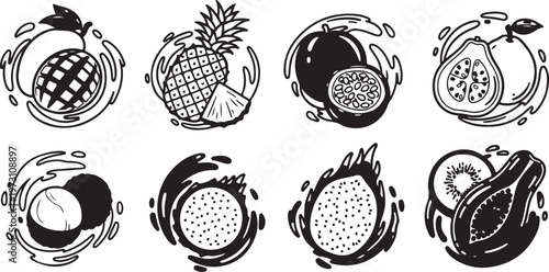 Colorful illustrative set of sliced pottery with intricate designs Vector