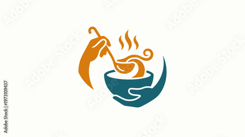 Warm Soup Logo with Helping Hands Concept