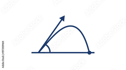 Projectile Motion Diagram With Angle and Trajectory