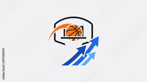 Basketball Concept with Arrows Pointing Upward