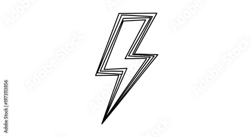 A black outlined lightning bolt symbol with multiple parallel lines inside