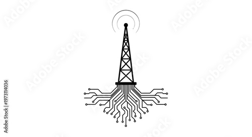 Tower with circuit board base, transmitting signals