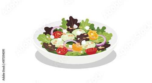Vibrant and Fresh Garden Salad Bursting with Colorful and Nutritious Ingredients for a Healthy Meal