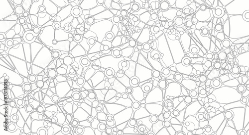 Intricate network of interconnected circles and lines forming a complex abstract pattern