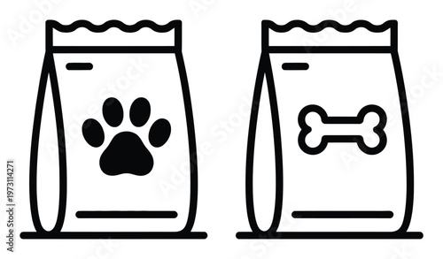 Pet Food Bags Vector Illustration
