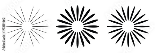 Radial Sunburst Patterns Vector Illustration