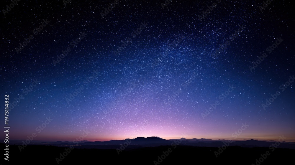 Fototapeta premium Celestial Night: Quiet Horizon and Endless Starry Expanse