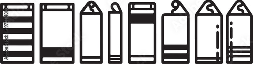 Various types of modern doors and entryways illustrated in a simple line art style Vector