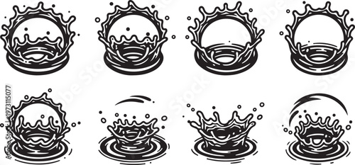 Illustrations of various hair braiding styles with detailed patterns Vector