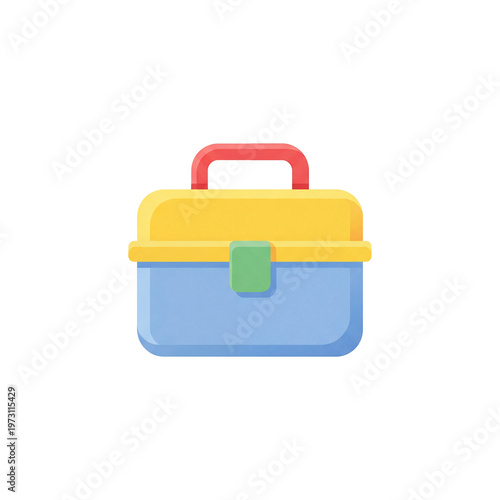 Colorful plastic lunch box container.