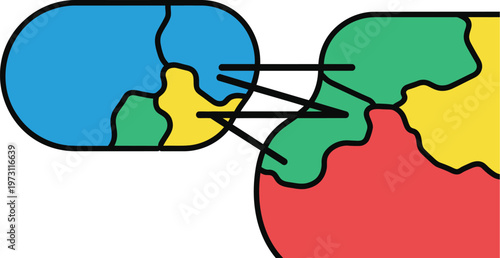 Colorful puzzle pieces fitting together perfectly