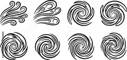 Close-up patterns of fingerprint ridges in black and white Vector