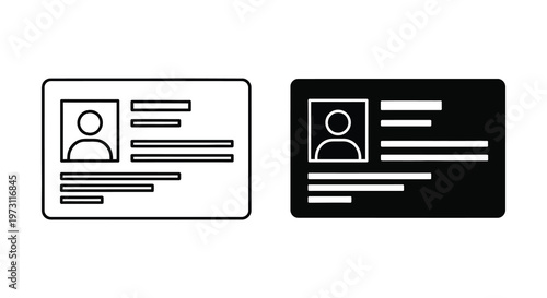 Id card design variations including a light and dark version silhouette