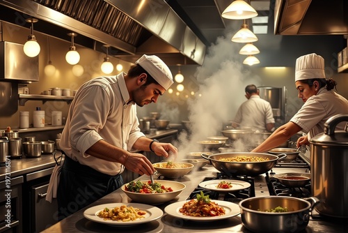 Ai lavoro frenetico al ristorante 01