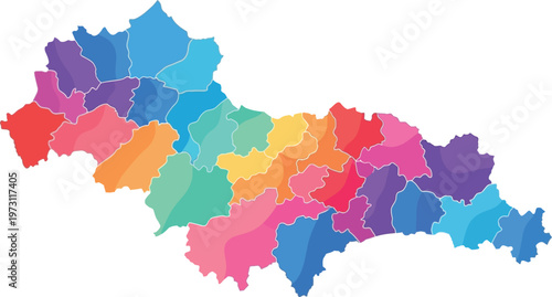 colorful map of Germany regions and states