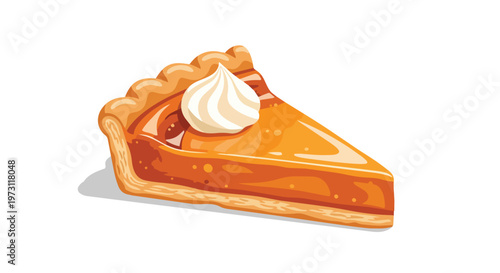Delicious Slice of Pumpkin Pie with Creamy Whipped Topping Perfect for Autumn Celebrations and Seasonal Treats
