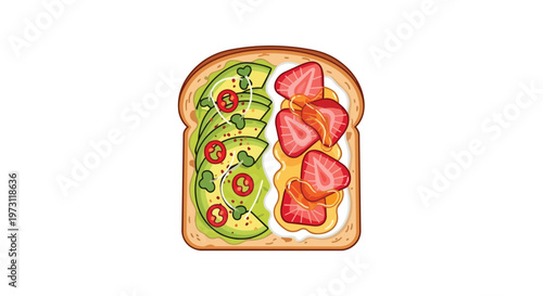 Vibrant Avocado and Strawberry Toast A Delicious and Healthy Culinary Creation Perfect for a Wholesome Meal or Snack
