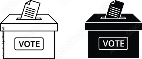 Voting ballot box icons.
