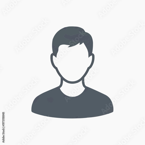 Generic male user profile avatar silhouette icon on white background.