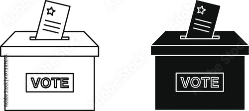 Voting ballot box icons.