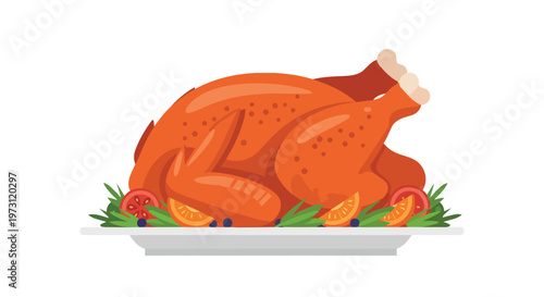 A beautifully roasted chicken presented on a platter with fresh garnish, perfect for culinary celebrations