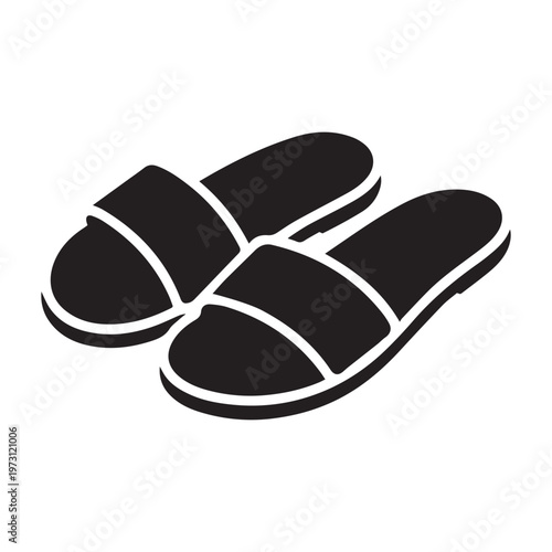 Summer flip flop sandals silhouette casual beach footwear illustration
