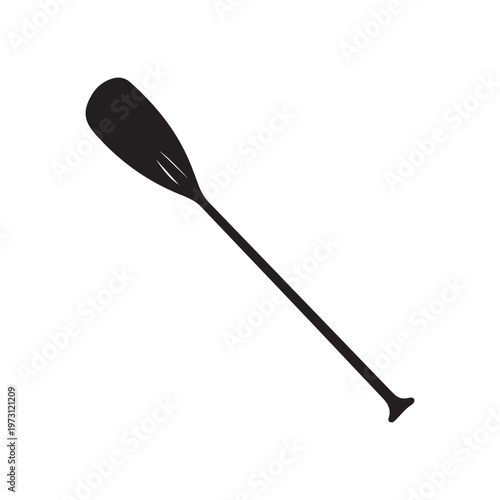 kayak paddle icon black silhouette vector illustration. Paddle board and kayak paddle silhouette vector
