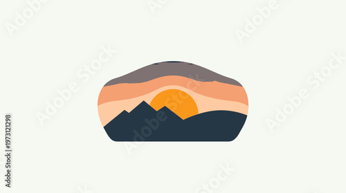 Abstract Mountain Sunset Landscape