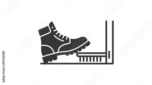 Foot Pressing on a Pedal Concept