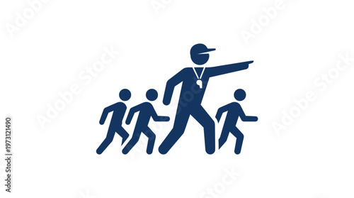 Coach Leading a Team of People
