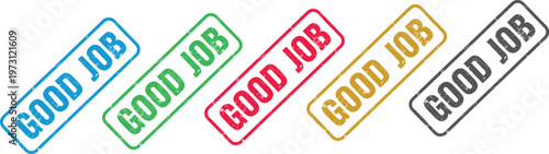 Colorful grunge stamp 'good job' badges collection