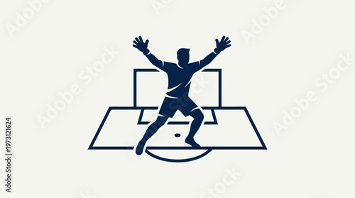 Soccer Goalkeeper Celebrating a Save with Stadium