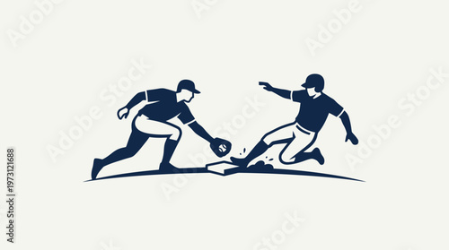 Baseball Players In Action During A Game