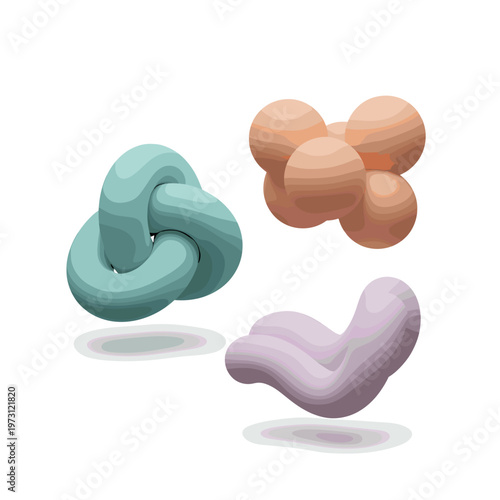 Makeup brush powder and eyeshadow with heart symbols vector illustration isolated on white background