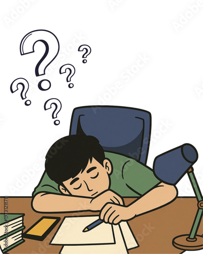 a person who is tired of work and confused about his work
