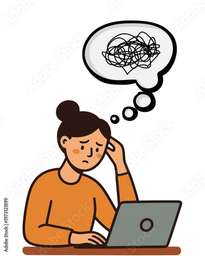 a person who is tired of work and confused about his work
